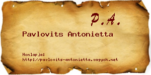 Pavlovits Antonietta névjegykártya